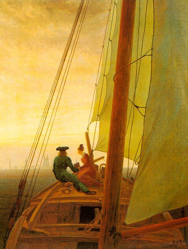 On Board a Sailing Ship, Caspar David Friedrich